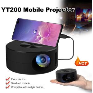 caige6666 YT200 Mini LED Mobile Projector 1080P Home Theater Cinema USB Mini Portable HD LED Children Mobile Phone Projector Wire Mirroring Funtion