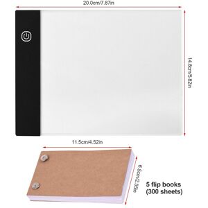 TOMTOP JMS Portable Flip Book Kit with Light Pad Tablet LED Light Box 3 Level Brightness Control 300 Sheets