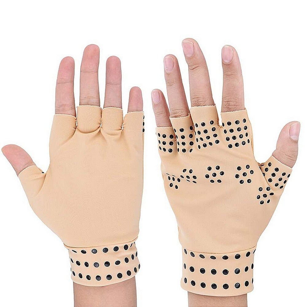 HOD Health&Home 1 Pair Magnetic Fingerless Gloves Anti Arthritis Pain Relief Compression Therapy Heal Joints