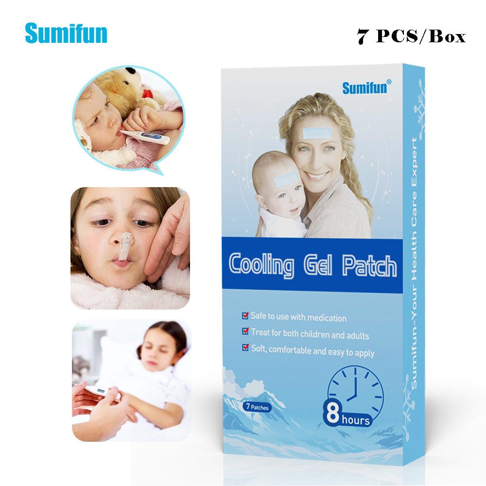 Sumifun 7pcs/box Sheet Pack Children's Anti-Fever Patch Quick Cooling Patch Health Care Patch