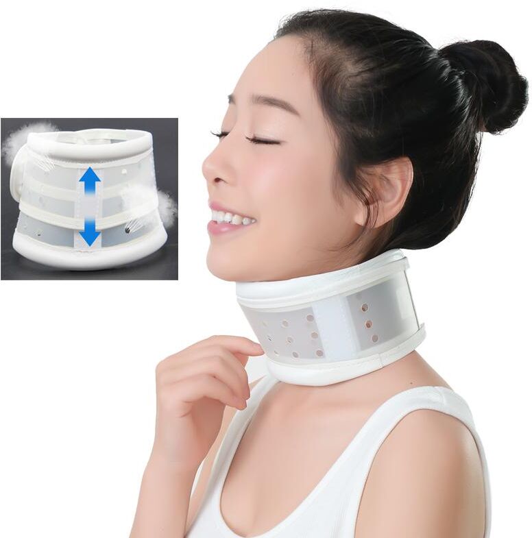 KLASVSA Adjustable Breathable Plastic Neck Support Brace Strap Massager Cervical Traction Pain Relief Neck Relaxation Health Care