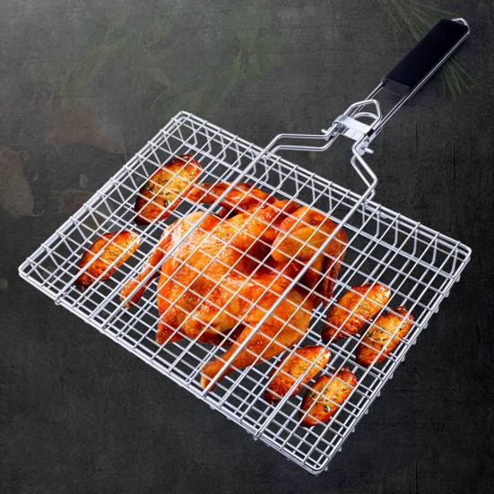 HOMEKA Barbecue Grill Anti-rust Heat-resistant Strong Bearing Capacity Camping Barbecue Grill Mesh for Outdoor