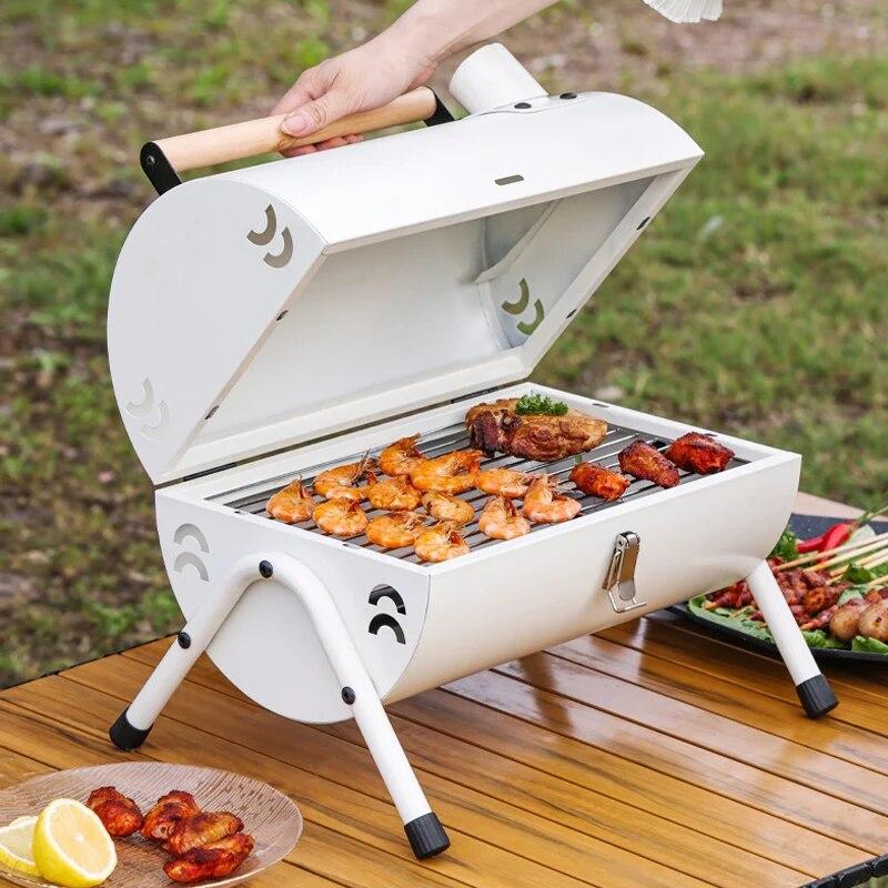 Crowner BBQ Barbecue Grill Outdoor Foldable Grill Garden Picnic Oven Portable Grill Stand Charcoal Camping Barbecue Grills