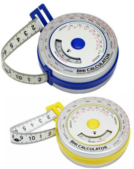 Power Tool 2M Portable Round Shape Aluminum Sheet BMI Calculator Body Measure Tape Ruler