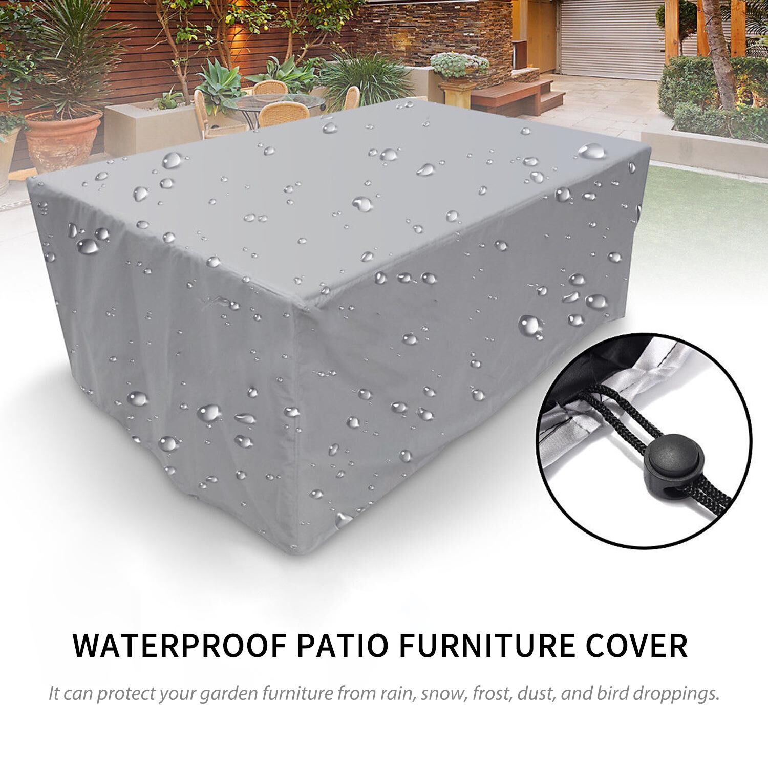 TOMTOP JMS Patio Furniture Cover Garden Table Chair Sofa Cover Waterproof Dust-Proof UV-Resistent Outdoor