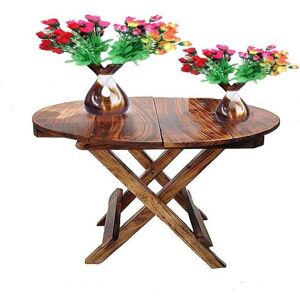 The Giftery Handmade Wooden Foldable Adjustable Side Table End Table Coffee Table Plant Stand Outdoor Table Stool 30.48 cm