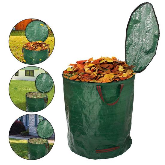 Tliyetper Reusable Yard Waste Bag with 4 Handles Heavy Duty Garden Lawn Leaf Bag Large Capacity Folding Camping Yard Recycling Bag