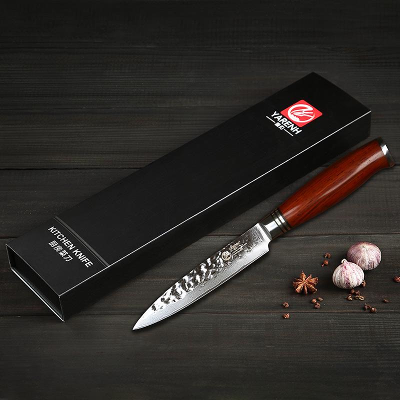 YARENH Kitchen Utility Knives 5 Inch Professional Grade,Best Quality 67 Layers Japanese Damascus Steel,easy Peeling Sectioning Fruit Tomato Knife