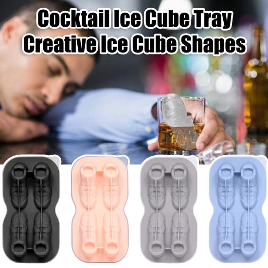 Kitchen artifact Silicone Ice Cube Tray for Whiskey Cocktails Shoe Shape Slow Melting Ice Molds Drinks Stacks Reusable BPA Free Ice Tray