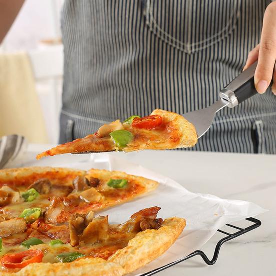 Kitchen artifact 1 Set Pizza Shovel Stainless Steel Sharp Blades Pizza Wheel And Cheese Shovel Set for Waffles Pies Cookie Dough