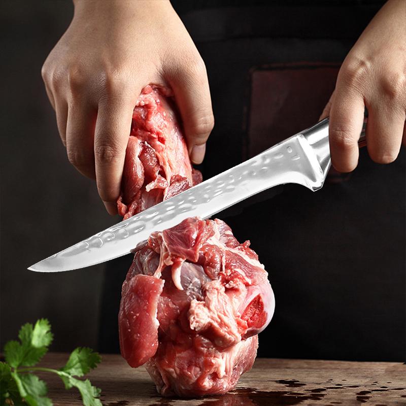 Kitchen Knife Home Kitchen Knife Boning Knife Damascus Laser Pattern Butcher Knife Stainless Steel Bone Meat Fruit Vegetables Fish Chef Knife