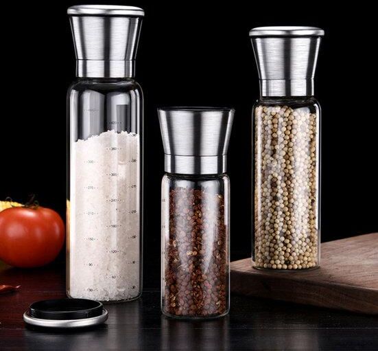 TOP-KITCHEN-MALL Home Stainless Bottle Manual Steel Adjustable Seasoning Grinder Salt Pepper