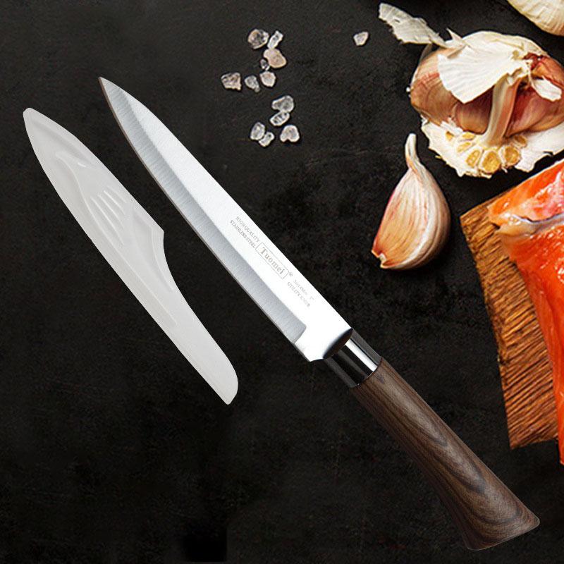 Kitchen Knife Home Portable Multifunctional Kitchen Knife Meat Cutter Household Auxiliary Food Wooden Handle Knife Stainless Steel Kitchen Knife