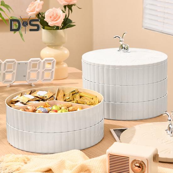 DYS Kitchen Dried Fruit Box with Moisture-Proof Cover Multi-Layer Large Capacity Multi-functional Food Storage Box