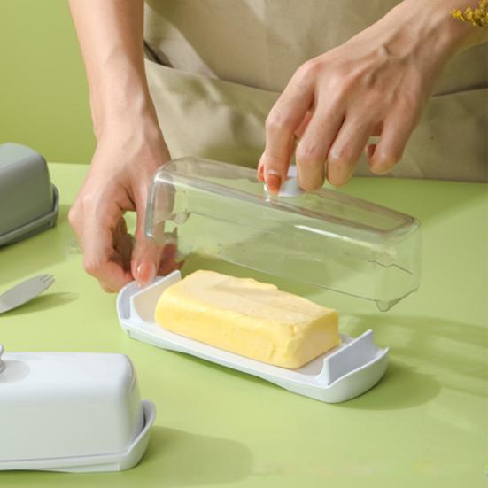 Magic Kitchen Butter Storage Box with Cutter Transparent Lid Design Dustproof Food Grade BPA-Free Refrigerator Butter Food Box