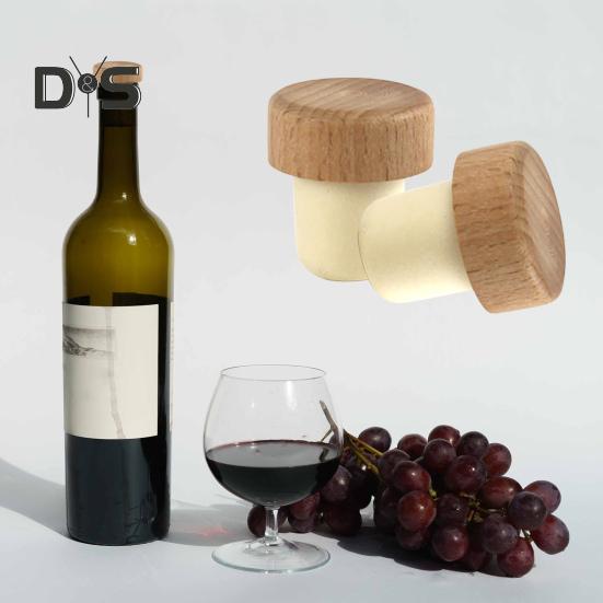 DYS Kitchen 12Pcs Wine Cork T Shape Long Lasting Wood Strong Sealing Leak proof Bottle Plug Stopper