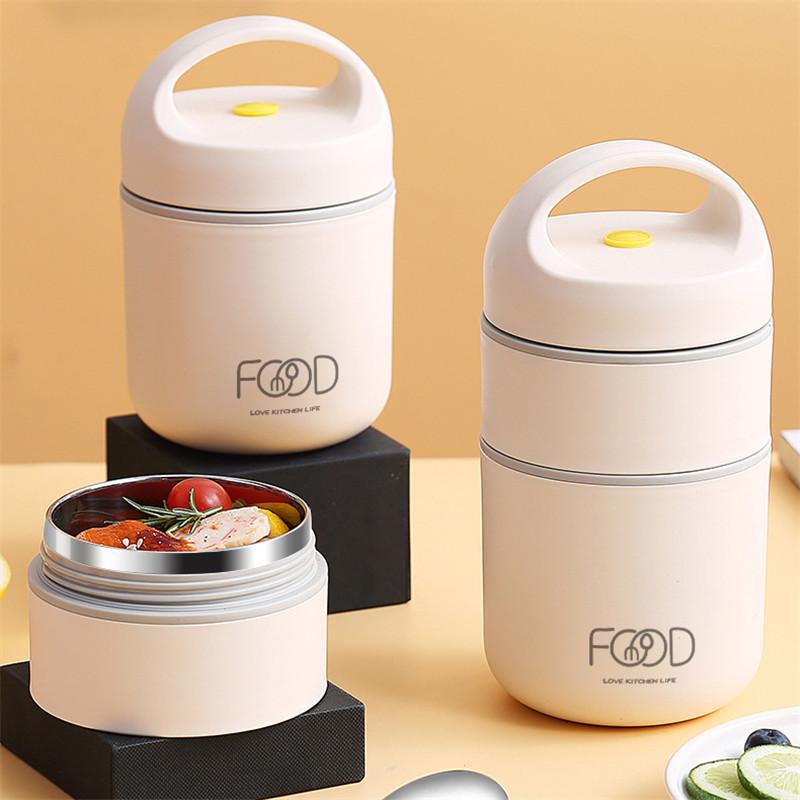 Kitchen&Bathroom 304 Stainless Steel Vacuum Thermal Lunch Box Insulated Lunch Bag Food Warmer Soup Cup Thermos Containers Bento Box