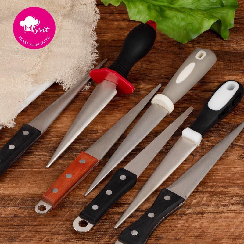 MYVIT Kitchen Knives Sharpener Diamond Taper File Sharpener Knife Sharpening Curved Surface for Knife Scissors Honing Bar Kitchen Grinding Tool