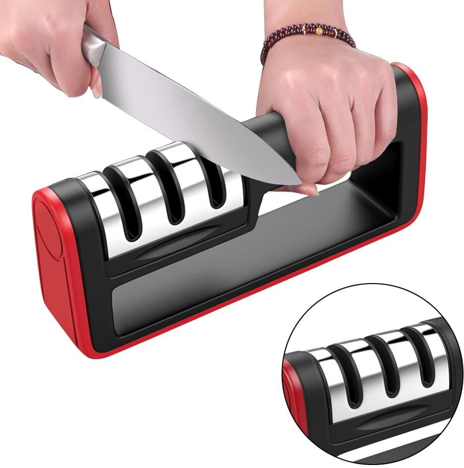 Kitchen Home Upgraded Kitchen Knife Sharpener 3-stage Knife Sharpening System for Kitchen Camping Hiking