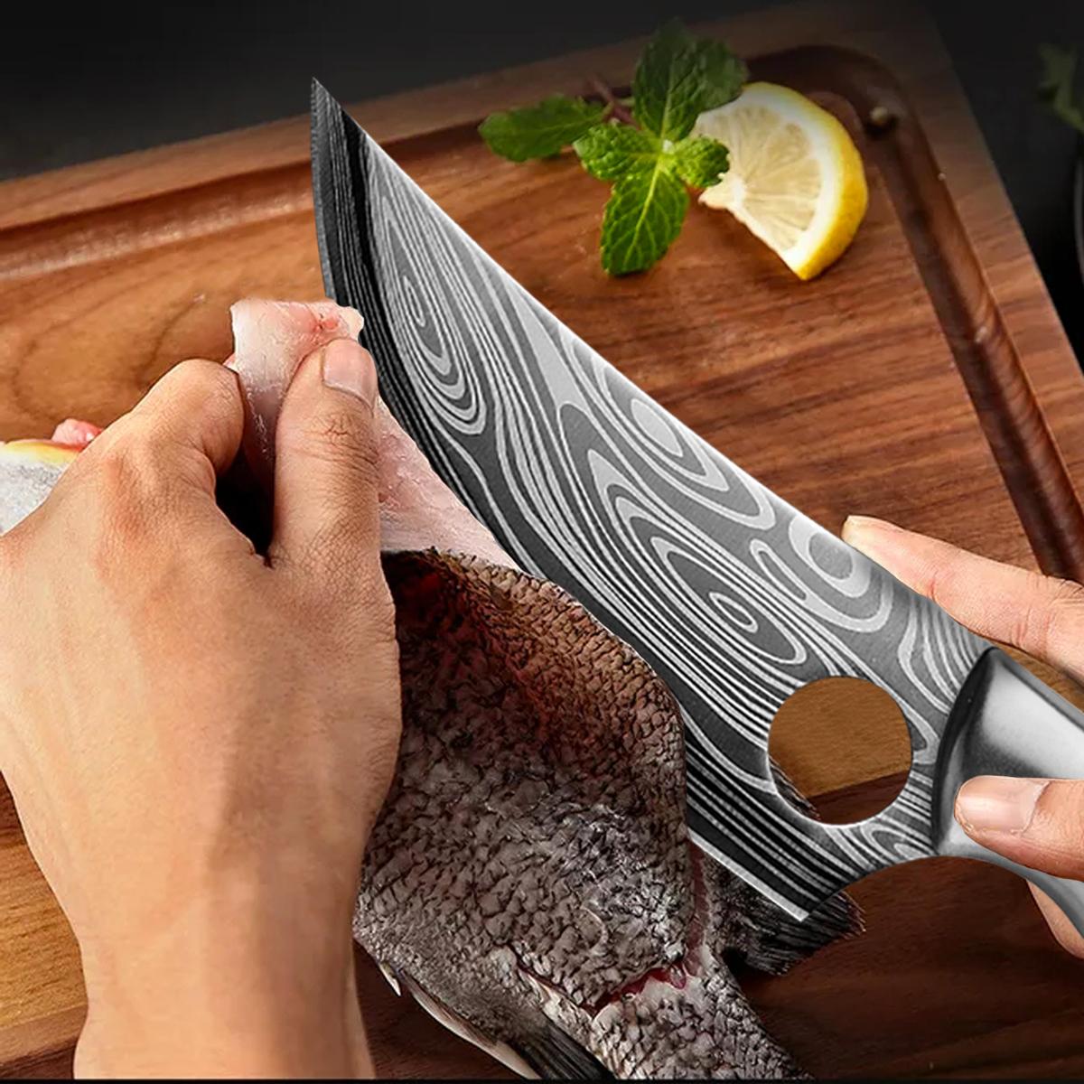 Kitchen Knife Home 5.5INCH Damascus Pattern Kitchen Knife 5CR15 Hunting Knife Stainless Steel Japanese Utility Knives Butcher Knife Boning Knife