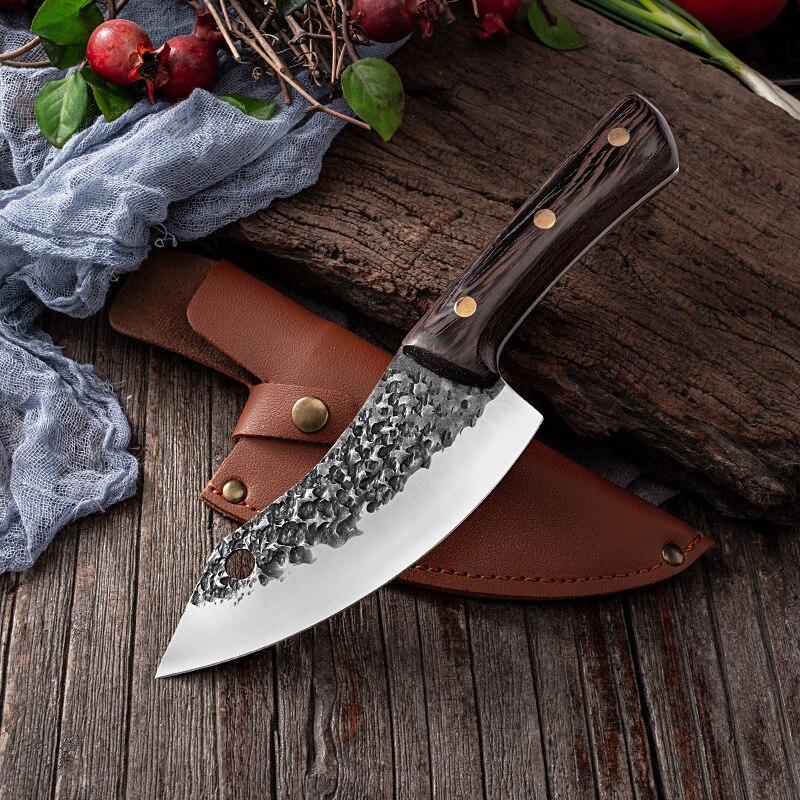 JYi Kitchen Boning Knife Meat Cleaver Butcher Knife Wooden Handle Outdoor Camping Knives Hunting Tool