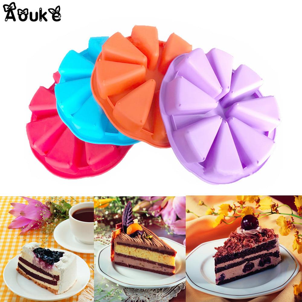 PEISI BAKING Silicone Mold 8 Hole Bread Triangle Shape Cookie Fondant Chocolate Pudding Mould Baking Tools