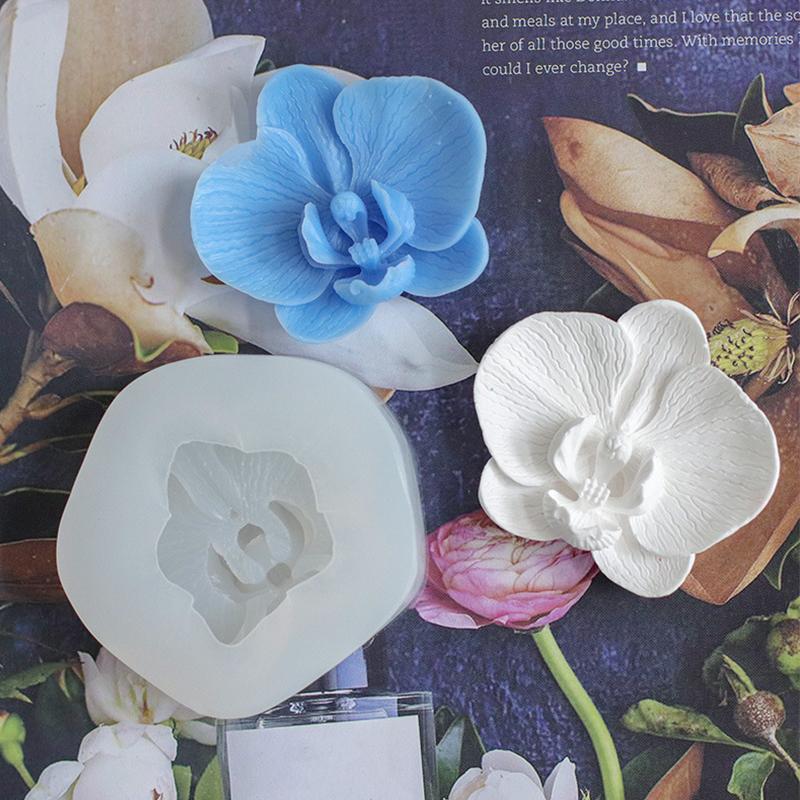 XIYI Home 1Pcs 5cm 3D Flower Soap Mold Butterfly Orchid Fondant Cake Silicone Mold Chocolate Cake Decoration DIY Cake Baking Tool