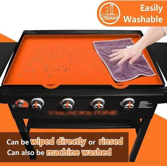 Deyishenghuo Oven Protection Mat Heavy Duty Thickened Dustproof Reusable Easy to Clean Silicone Griddle Mat Home Supplies