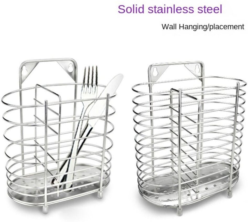 KJNedh86 Steel Chopstick Holder Cookware Organizer Chopsticks Fork Spoon Holder Cutlery Dryer Drainer Rack