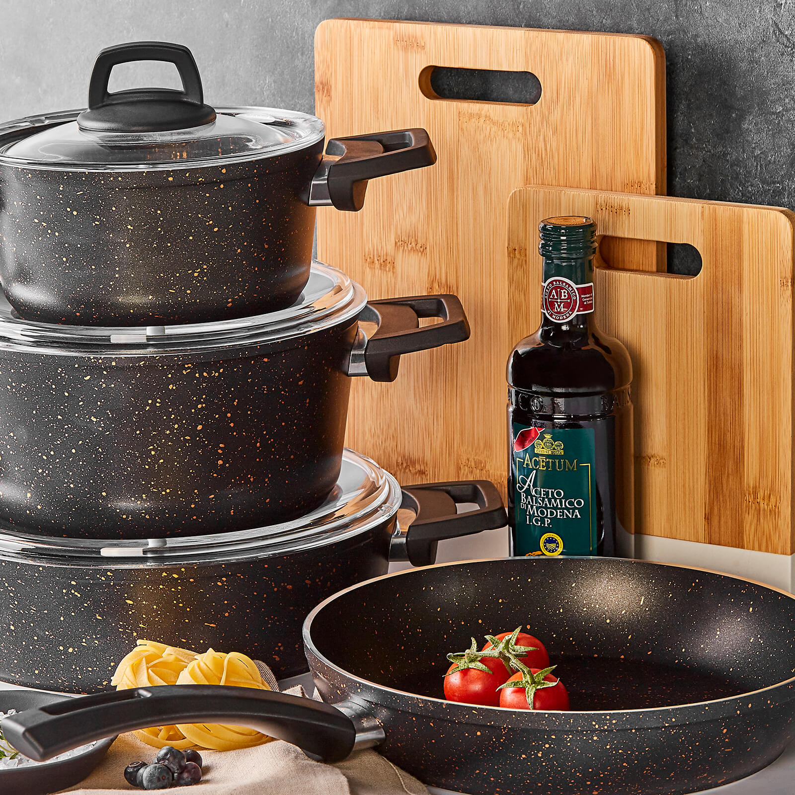 Karaca Biogranit Blackgold 7 Piece Cookware Set