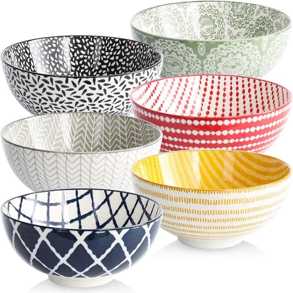 Beijieete Dishwasher Safe Big Serving Bowls Ceramic Cereal Bowl Vibrant Soup Bowl  Salad