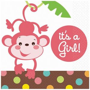 Amscan Its A Girl Paper Jungle Animals Disposable Napkins (Pack of 16)