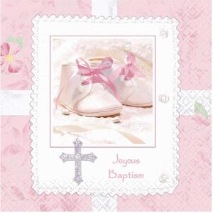 Amscan Tiny Blessings Mini Disposable Napkins (Pack of 16)