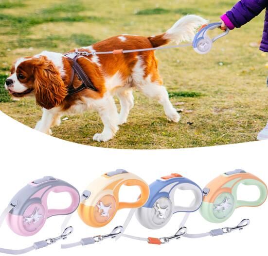 Pets Home Retractable Dog Leash Extra Release Non-Slip Long Quick with Lock/Release Handle Tangle-Free Button Escape-Proof Pet Dog Walking Leash Traction