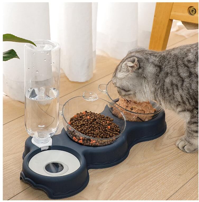 CLOUD Home & Kitchen Pet Cat Bowl Automatic Feeder Dog Cat Food Bowl Container Drinking Raised Stand Dish Bowl Pet Waterer Feeder Pet Supplies