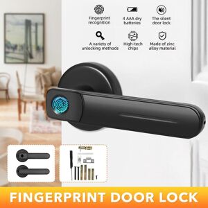 Crown Global Smart Home Door Lock Black Fingerprint Door Lock Keyless Entry Safely Home Biometric Fingerprint Electric Handle Door Lock