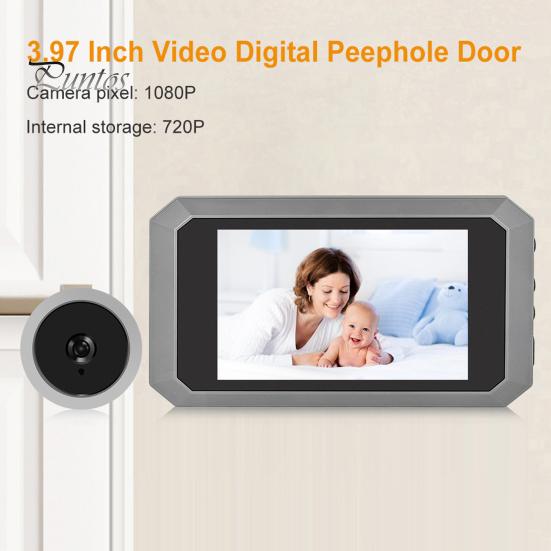 Computer Life Visual Doorbell Digital Electronic Viewfinder with LCD Screen Night Vision Easy to Install Safety Door Viewer Photo Recording Door Peephole Camera