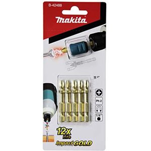 Makita B-42488 Impact Gold Torsion Bit PH2 5 Piece with Mag Booster Kit