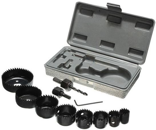 Power Tool 11Pcs Hole Saw Cutting Set Kit 19-64mm Circular Round Wood Alloys Open-hole Tools