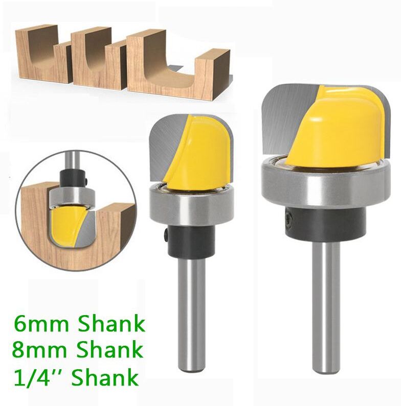 Beauty Decor 6.35mm/8mm Shank 1-1/8 Bowl & Tray Router Bit Wood Working Tools