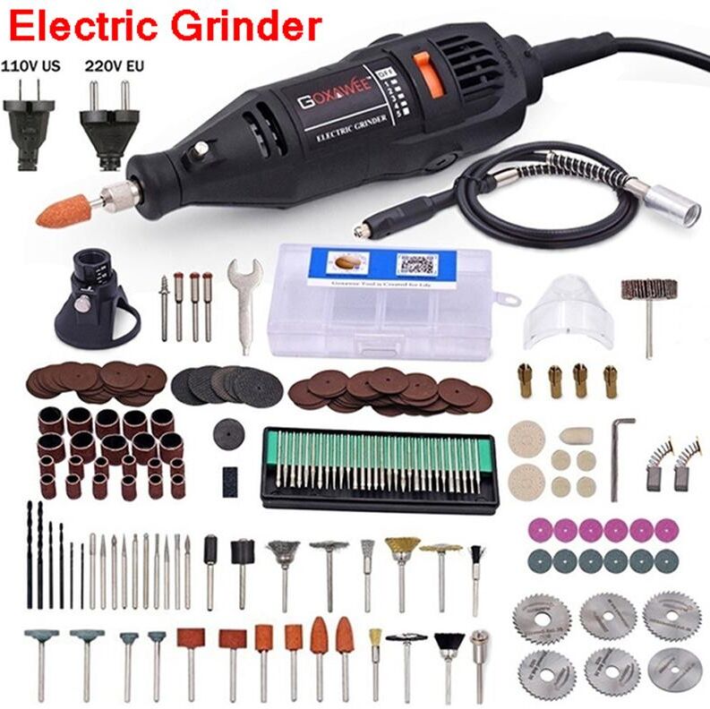 Hardware Stuff Electric Mini Drill Rotary Grinder Diy Drill Polishing With 6/130Pcs Accessories