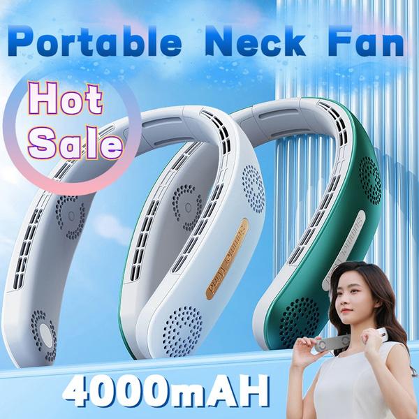 Walmart online New 4000mah Portable Wearable Bladeless Fan USB Rechargeable Leafless Hanging Fans Air Cooler Cooling Mute Fans Neckband Fans Air Conditioner