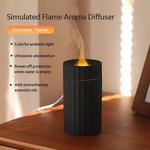 Happy family Flame Air Humidifier Desktop Simulation Fire Light Aromatherapy Essential Oil Diffuser For Home Bedroom Air Freshener