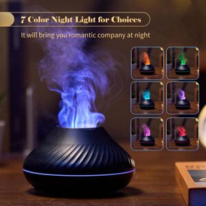 TOMTOP JMS Flame Mist Humidifier Aromatherapy Essential Oil Diffuser With 7 Color Night Light Quiet Autooff