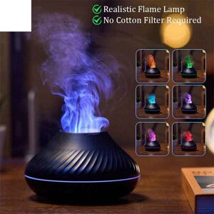 Global purchasing Volcanic Aroma Diffuser Essential Oil Lamp 130ml USB Portable Air Humidifier with 6 Color Flame Night Light