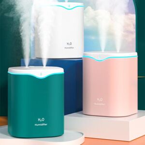 K&J Humidifiers Double Spray Air Humidifier Air Purification 2L USB Fine Mist Humidifier for Home