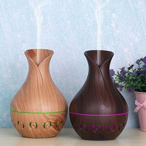 Blueker Mini Humidifier USB Ultrasonic Diffuser Essential Oil Diffuser Wood Grain Aromatherapy LED Light Night for Office Home