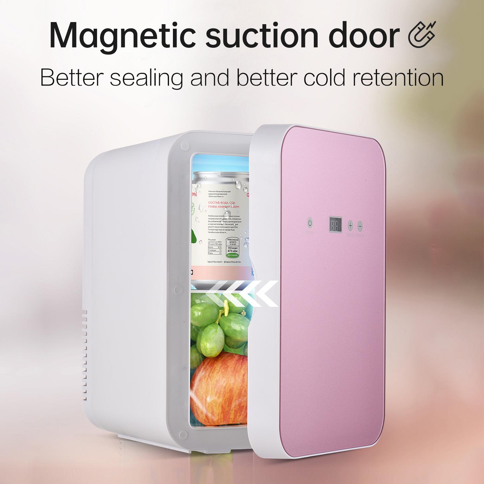 Aoresac Mini Fridge 8 Liter Capacity Touchscreen Small Refrigerator with Glass Front 110V AC / 12V