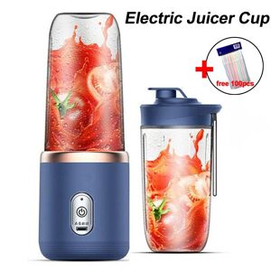GC SupMarket 400ml Portable Electric Juicer 6 Blades Fruit Juice Cup USB Rechargeable Automatic Small Juicer Smoothie Blender Machine Food Processor