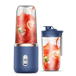 YJMP home 400ml Portable Electric Juicer  6 Blades Fruit Juice Cup USB Rechargeable Automatic Small Juicer Smoothie Blender Machine Food Processor